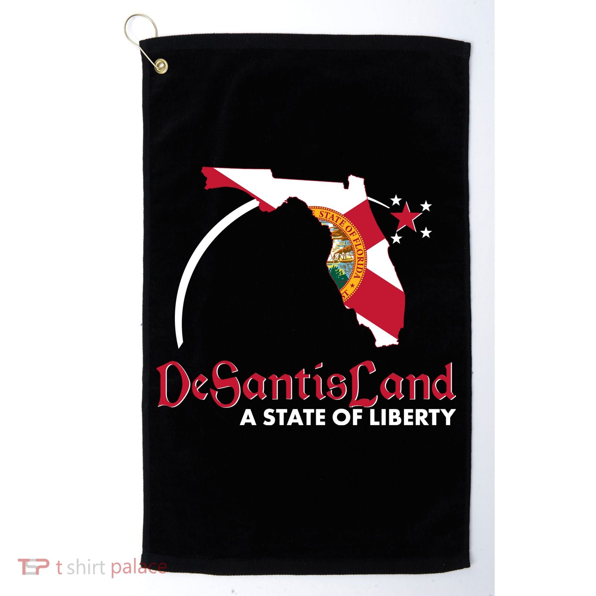 Florida State DeSantisLand A State Of Liberty Golf Towel