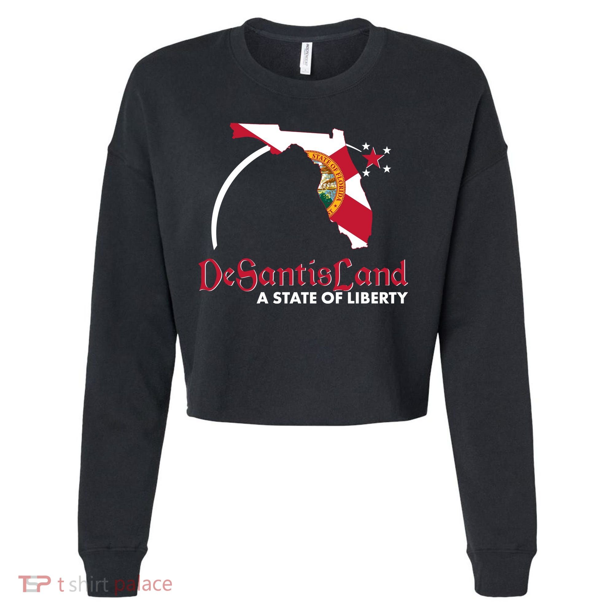 Florida State DeSantisLand A State Of Liberty Cropped Pullover Crew