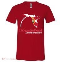 Florida State DeSantisLand A State Of Liberty V-Neck T-Shirt thumb 0