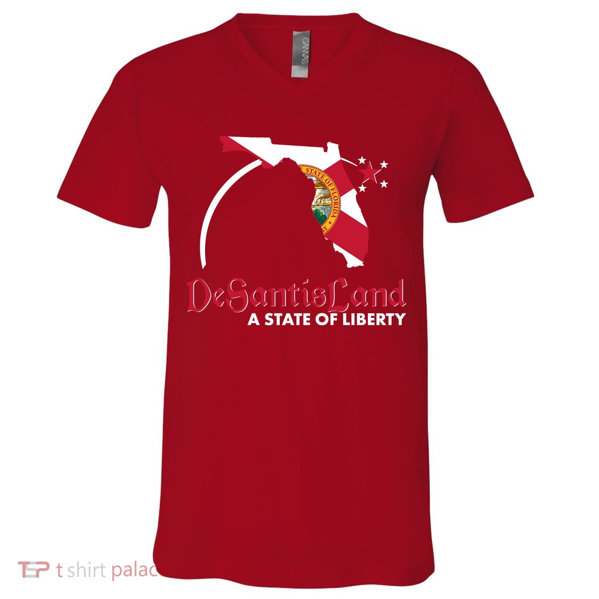 Florida State DeSantisLand A State Of Liberty V-Neck T-Shirt