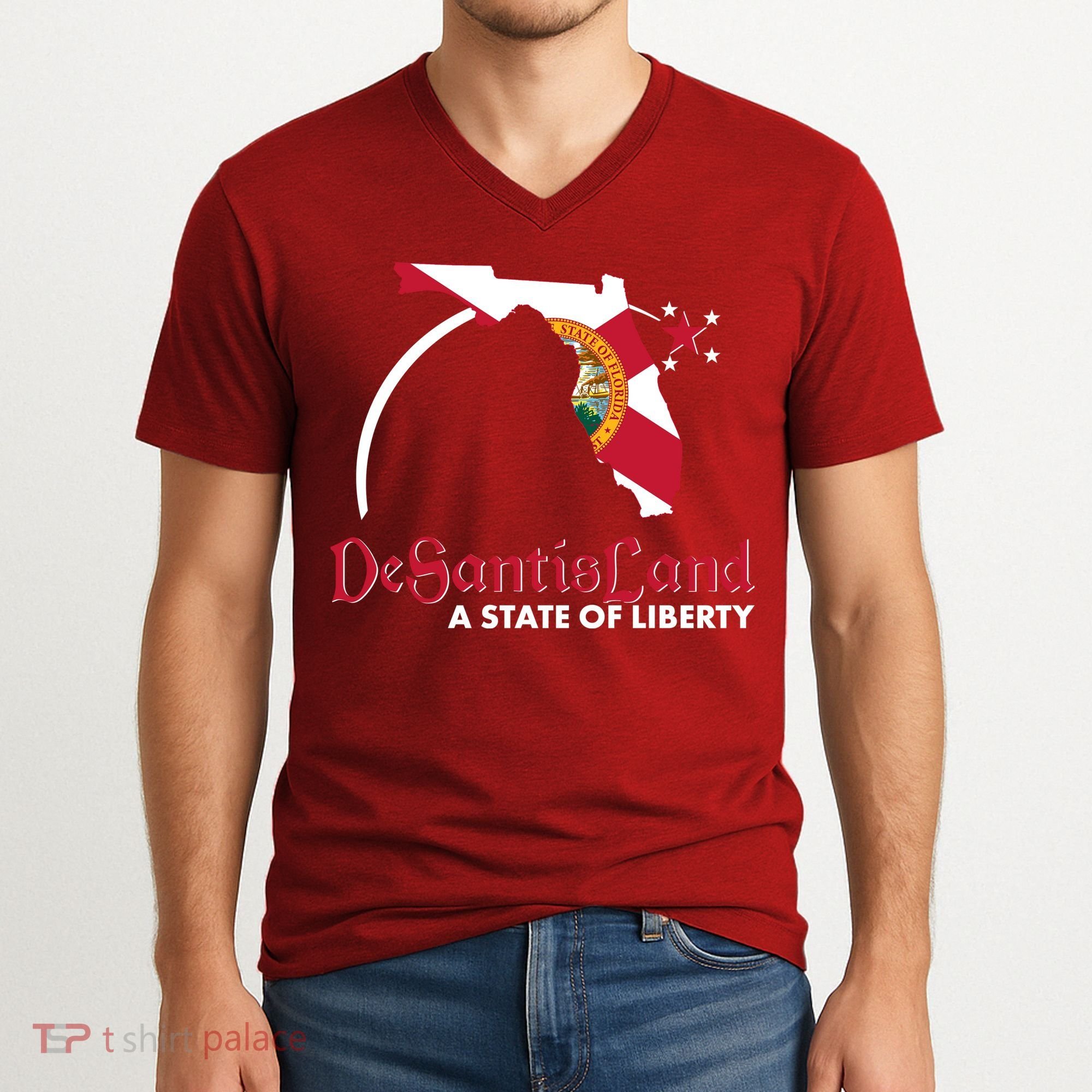 Florida State DeSantisLand A State Of Liberty V-Neck T-Shirt