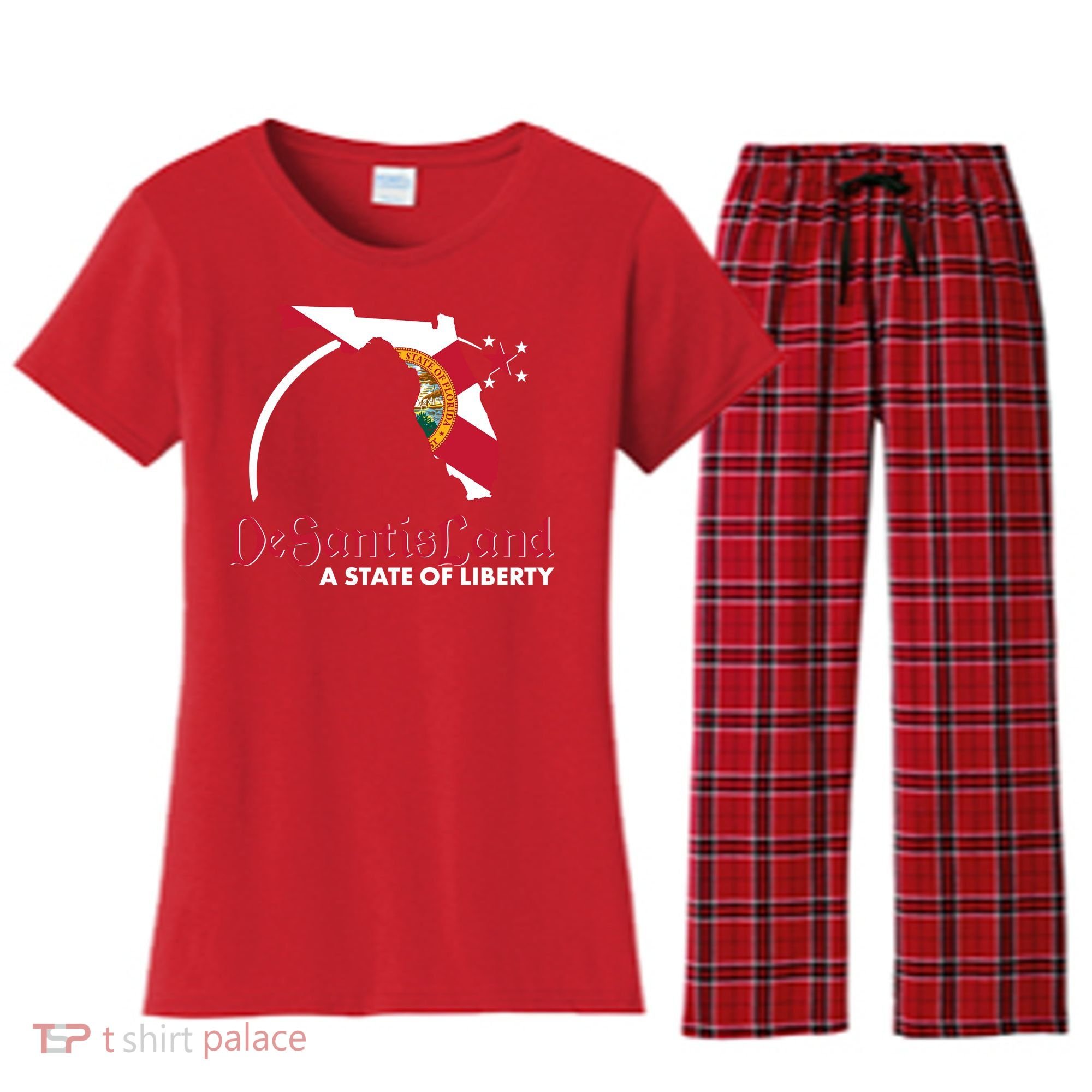 Florida State DeSantisLand A State Of Liberty Women's Flannel Pajama Set
