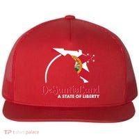 Florida State DeSantisLand A State Of Liberty Flat Bill Trucker Hat thumb 0