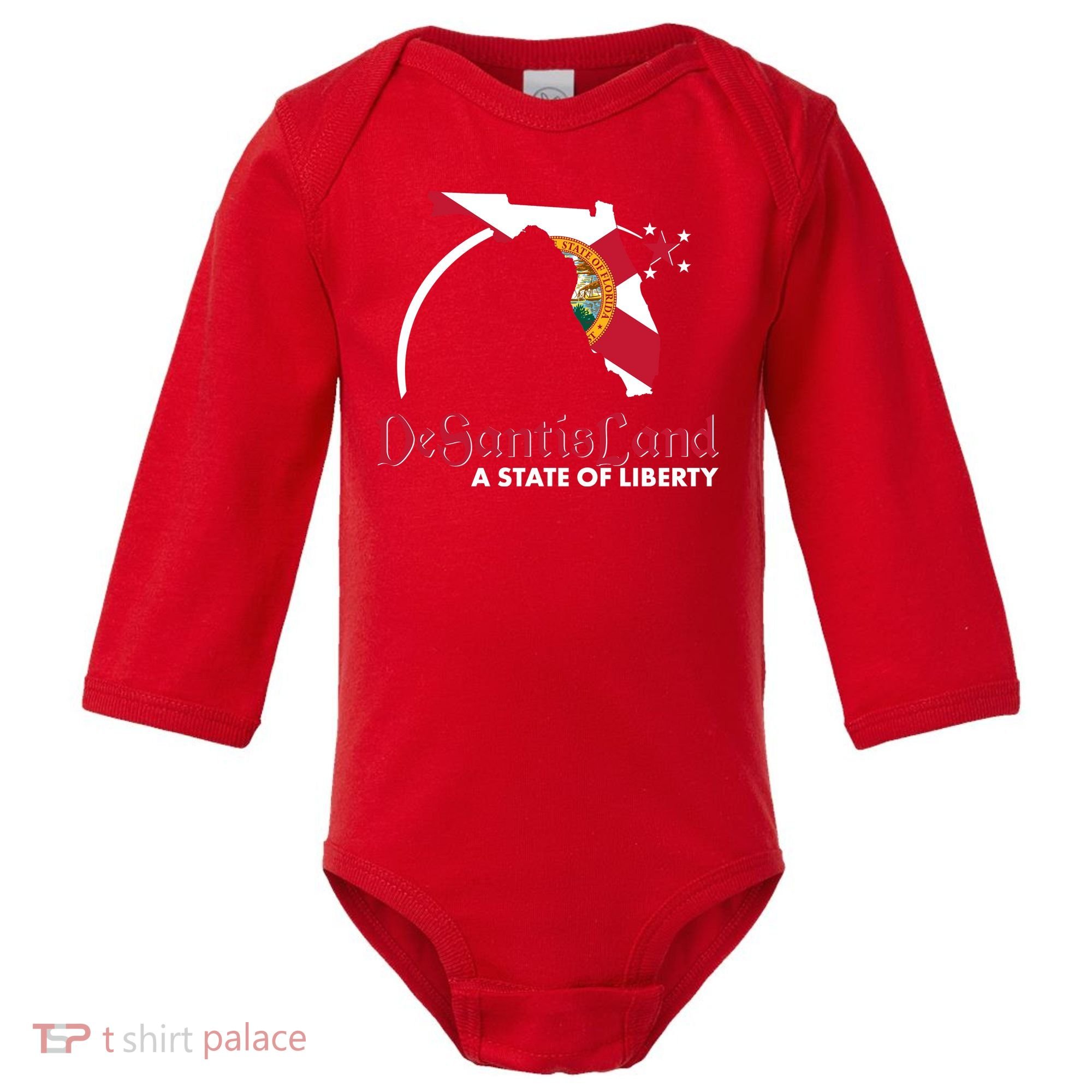 Florida State DeSantisLand A State Of Liberty Baby Long Sleeve Bodysuit