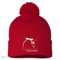Florida State DeSantisLand A State Of Liberty Pom Pom 12in Knit Beanie thumb 0