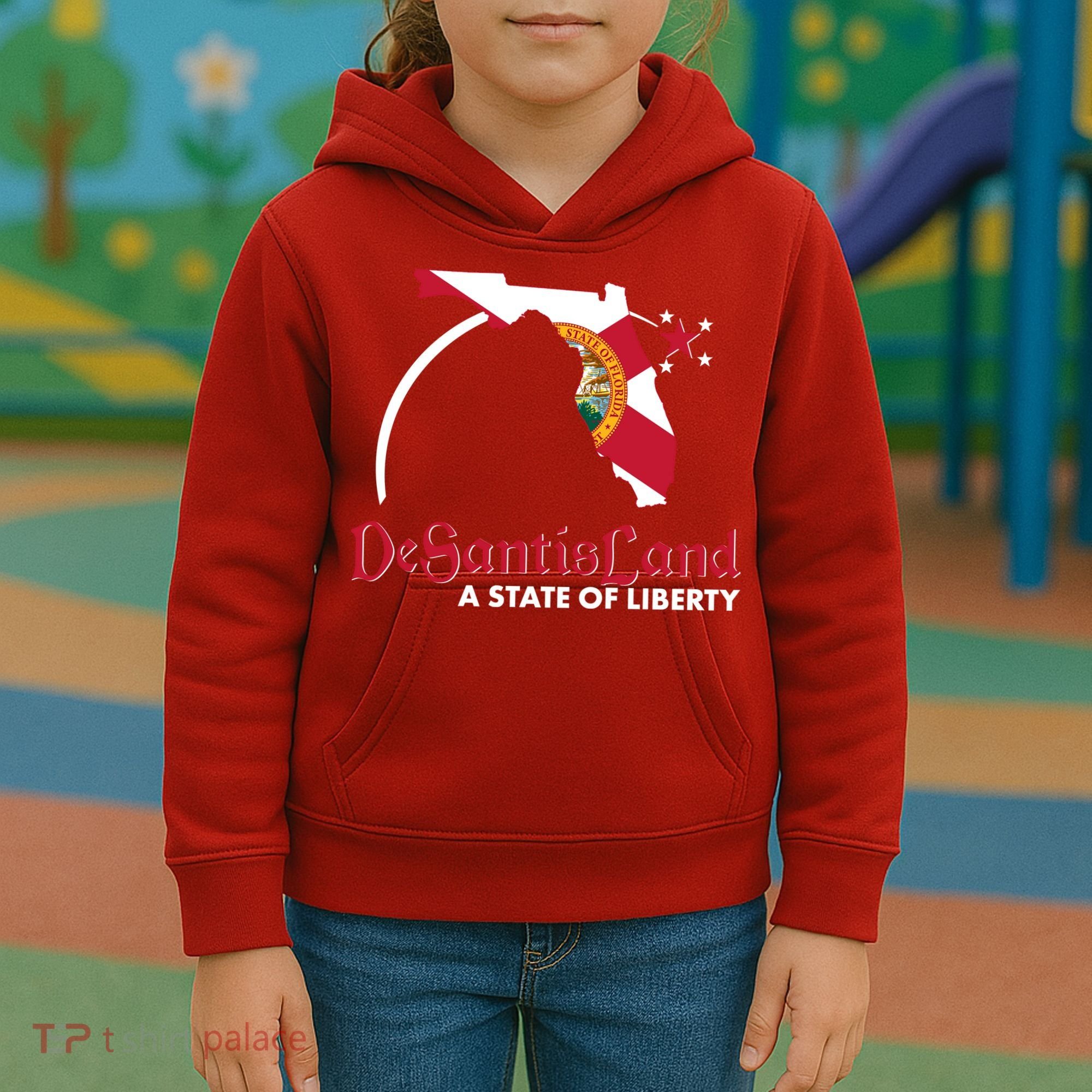 Florida State DeSantisLand A State Of Liberty Kids Hoodie