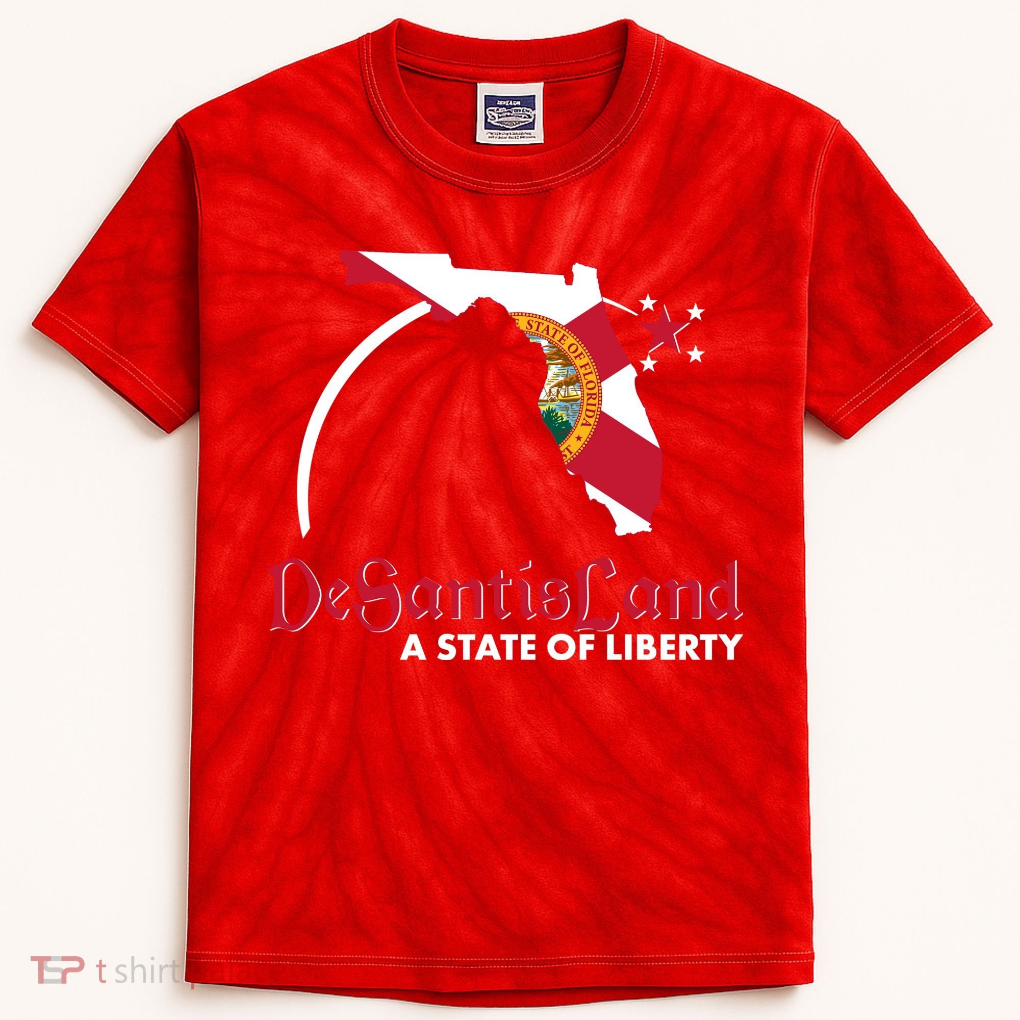 Florida State DeSantisLand A State Of Liberty Kids Tie-Dye T-Shirt