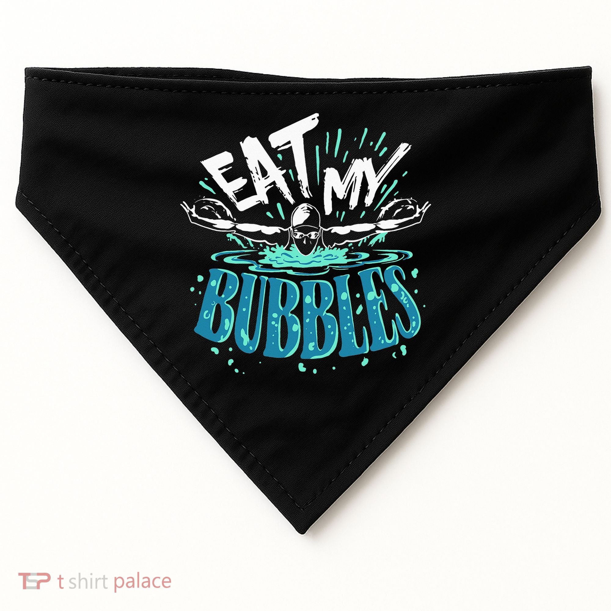 Funny Swimming Eat My Bubbles Swim Swimmer USA-Made Doggie Bandana