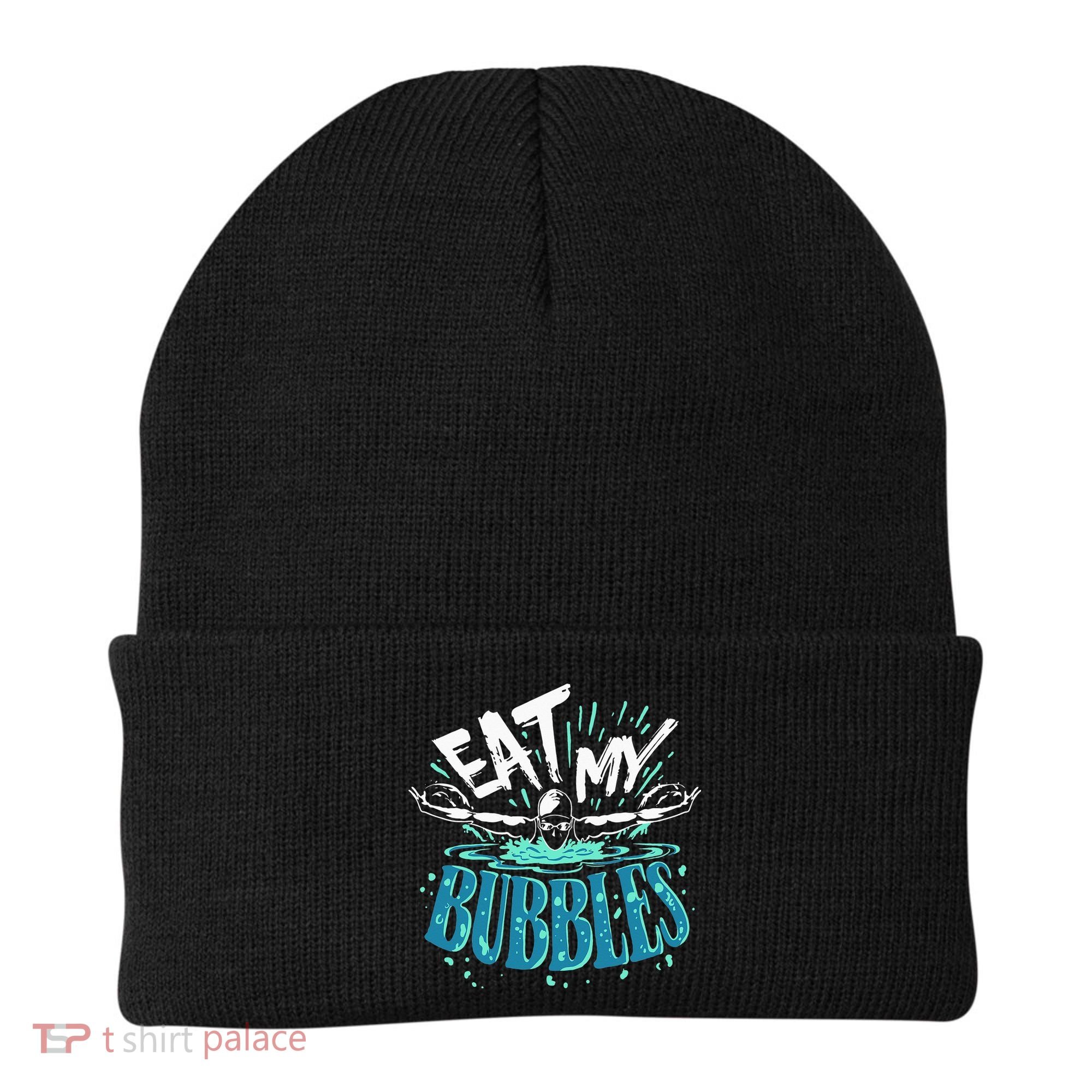 Funny Swimming Eat My Bubbles Swim Swimmer Beanie