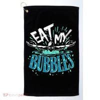 Funny Swimming Eat My Bubbles Swim Swimmer Golf Towel thumb 0