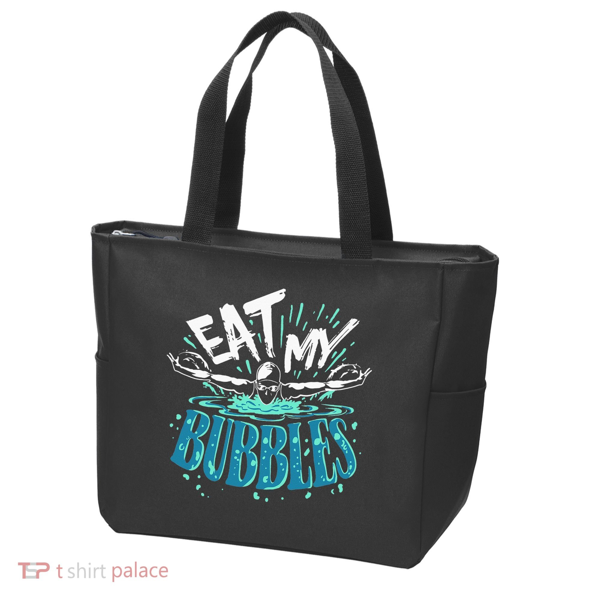 Funny Swimming Eat My Bubbles Swim Swimmer Tote Bag
