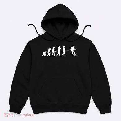Funny Skiing Evolution Gift For Skiers Hoodie
