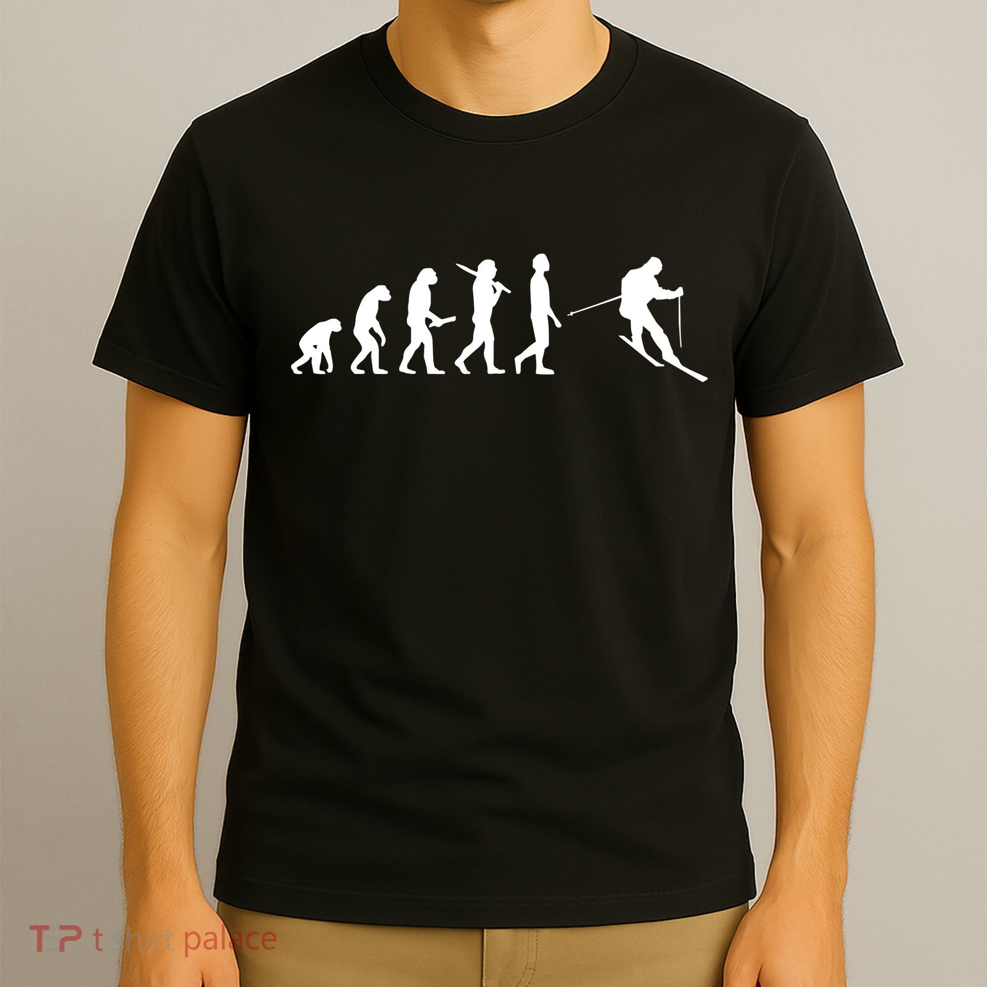 Funny Skiing Evolution Gift For Skiers T-Shirt