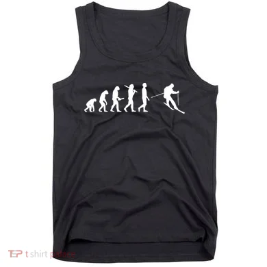 Funny Skiing Evolution Gift For Skiers Tank Top
