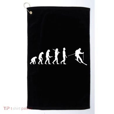 Funny Skiing Evolution Gift For Skiers Golf Towel