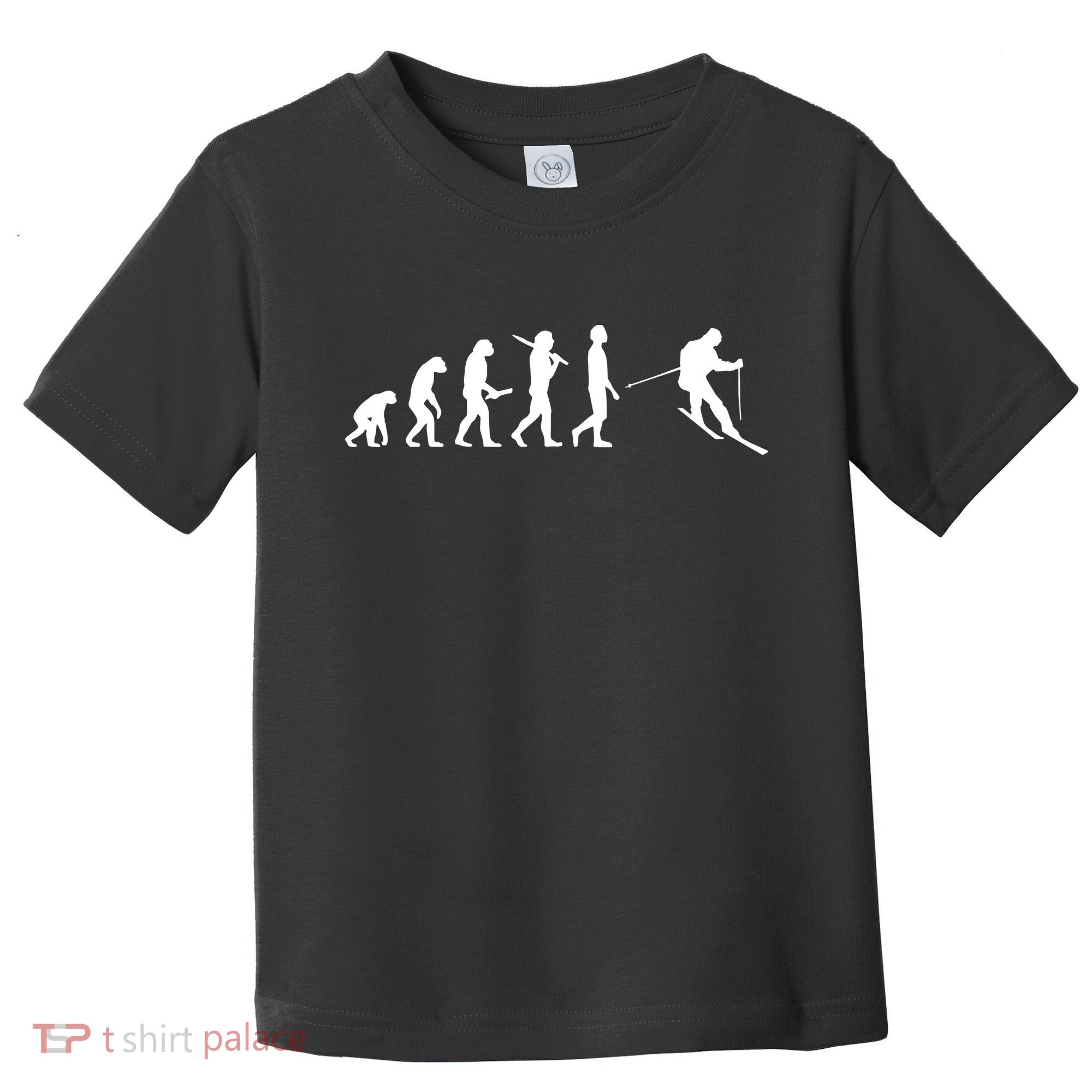Funny Skiing Evolution Gift For Skiers Toddler T-Shirt