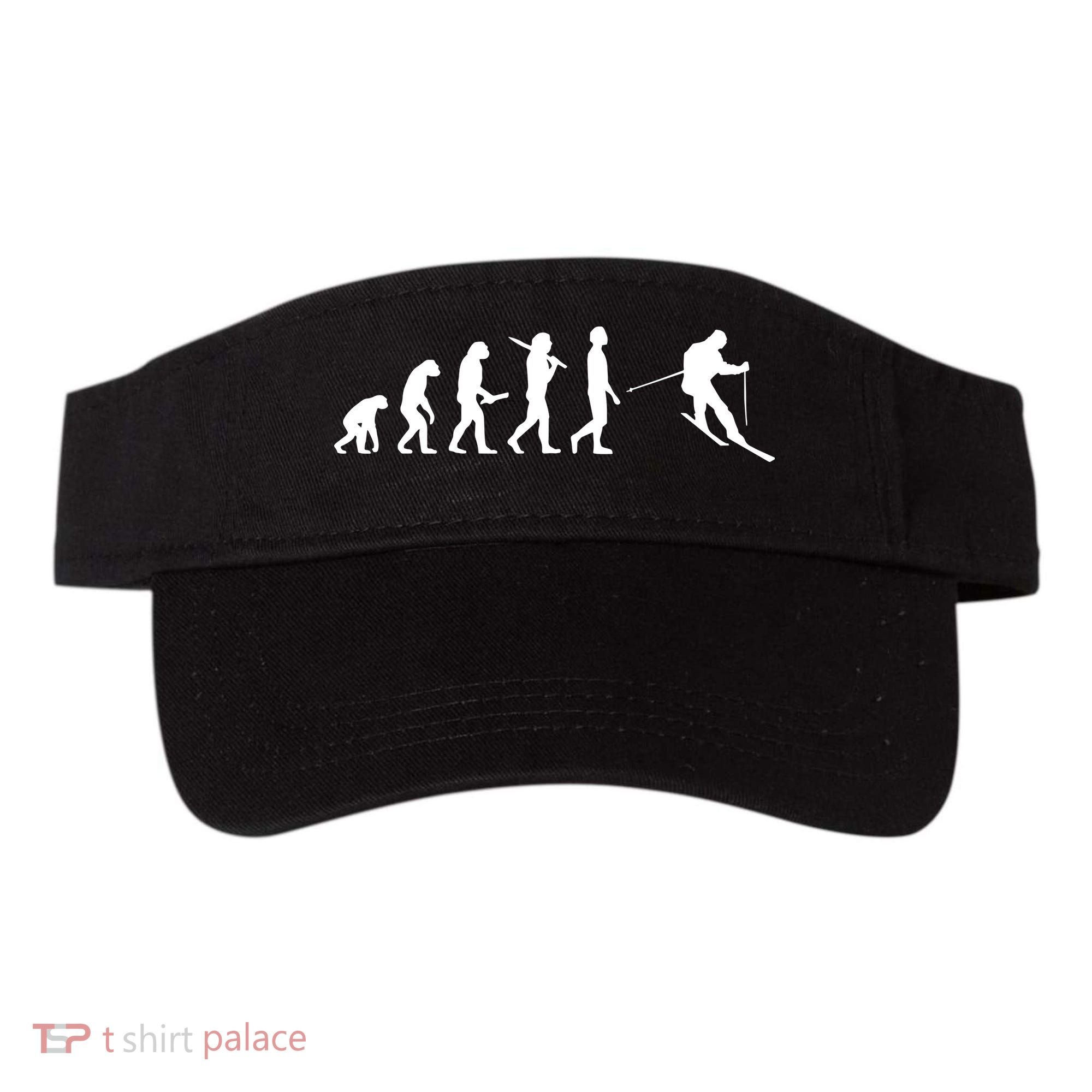 Funny Skiing Evolution Gift For Skiers Visor