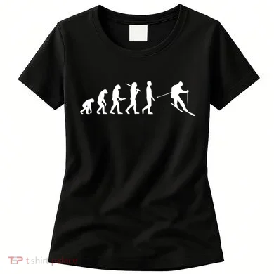 Funny Skiing Evolution Gift For Skiers Women's T-Shirt