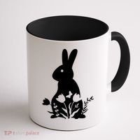 Floral Spring Easter Bunny Coffee Mug thumb 1