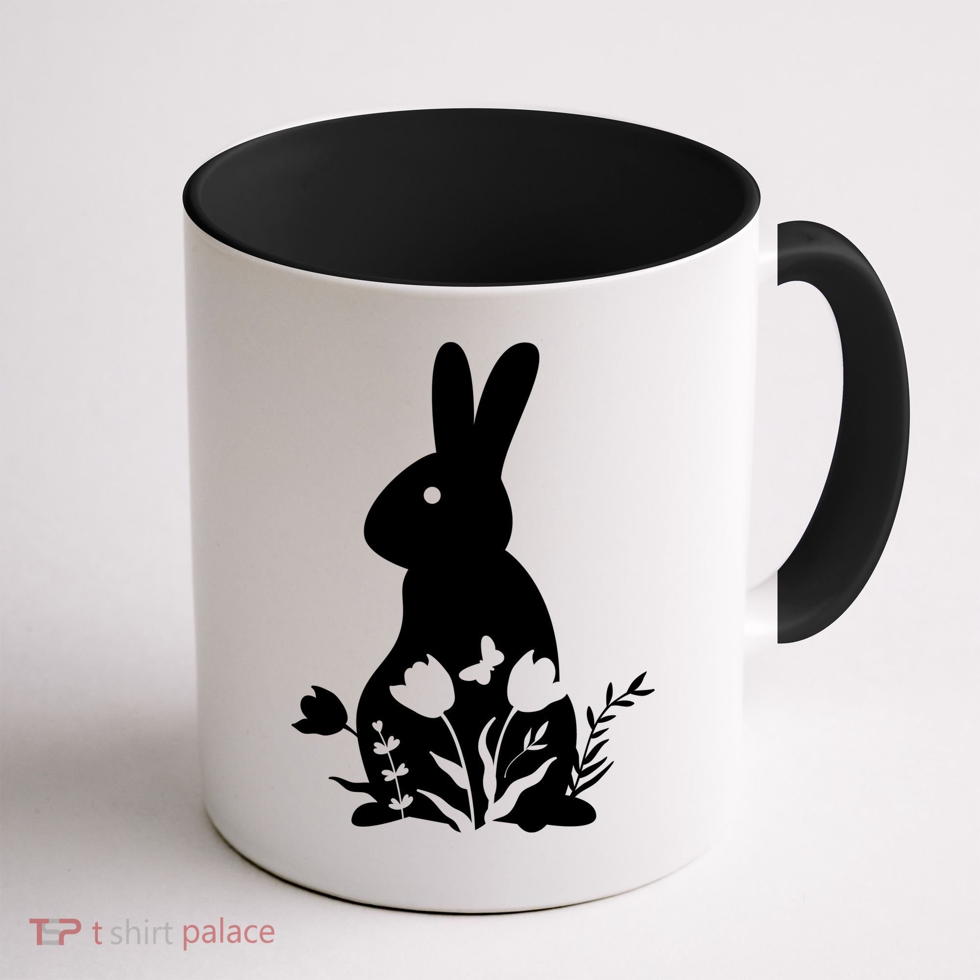 Floral Spring Easter Bunny Coffee Mug