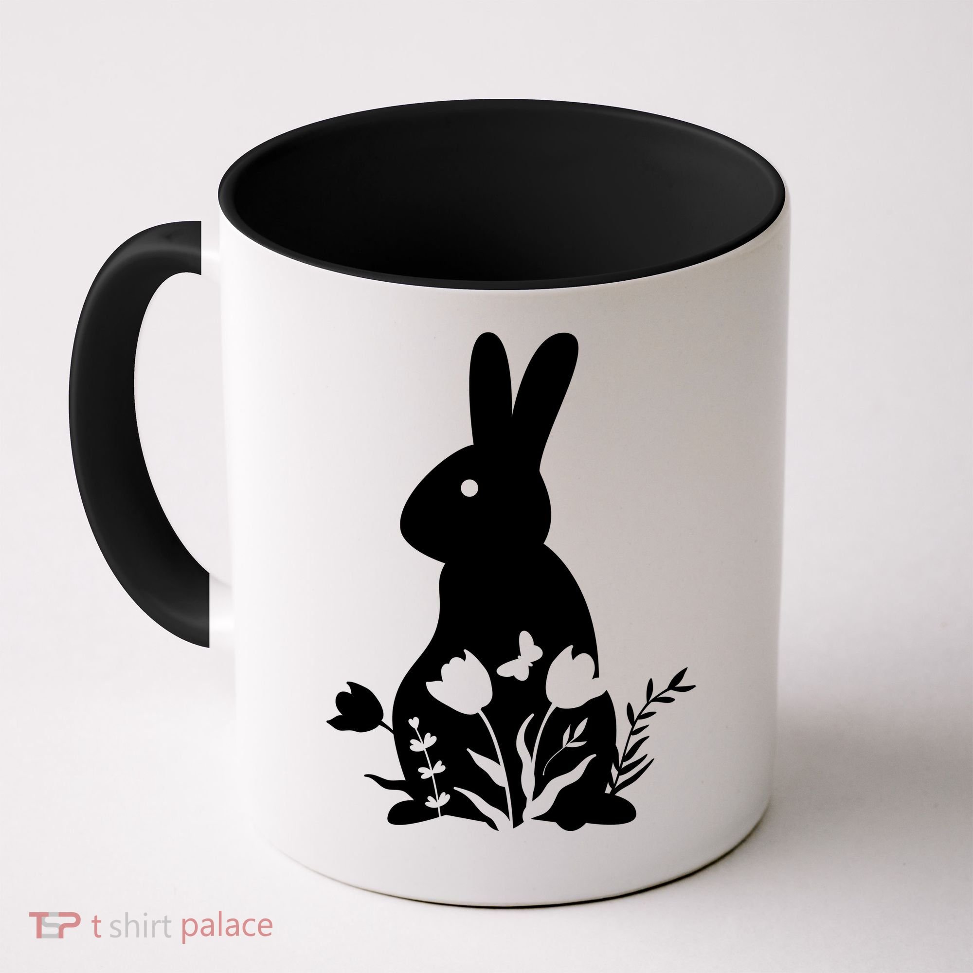 Floral Spring Easter Bunny Coffee Mug