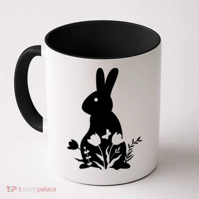 Floral Spring Easter Bunny Coffee Mug