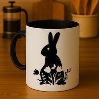 Floral Spring Easter Bunny Coffee Mug thumb 4