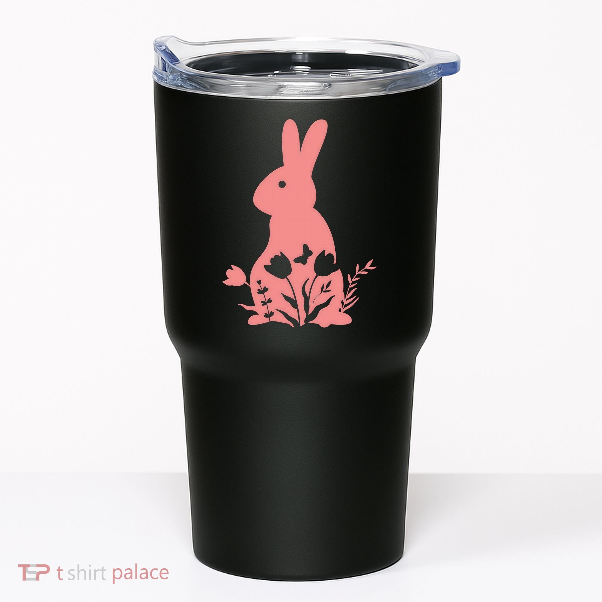Floral Spring Easter Bunny Tumbler