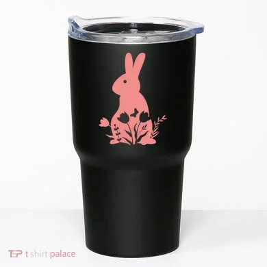 Floral Spring Easter Bunny Tumbler