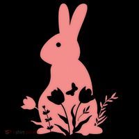 Floral Spring Easter Bunny Ornament thumb 1