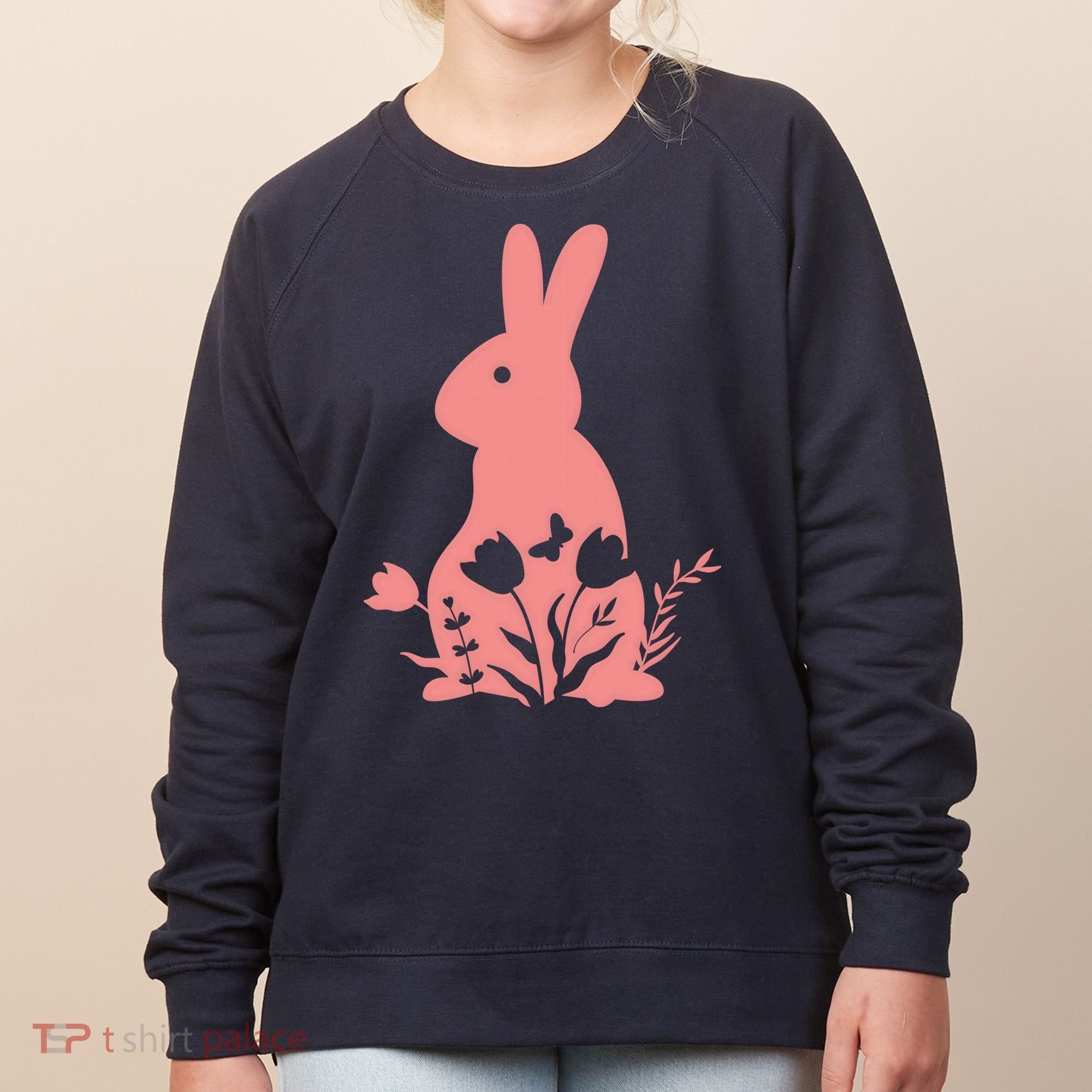 Floral Spring Easter Bunny Women's Sweatshirt
