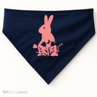 Floral Spring Easter Bunny USA-Made Doggie Bandana thumb 0