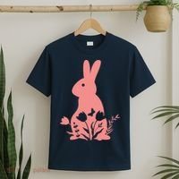 Floral Spring Easter Bunny T-Shirt thumb 2