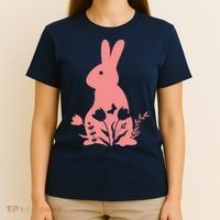 Floral Spring Easter Bunny T-Shirt thumb 4