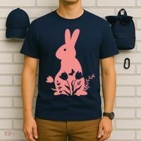 Floral Spring Easter Bunny T-Shirt thumb 6
