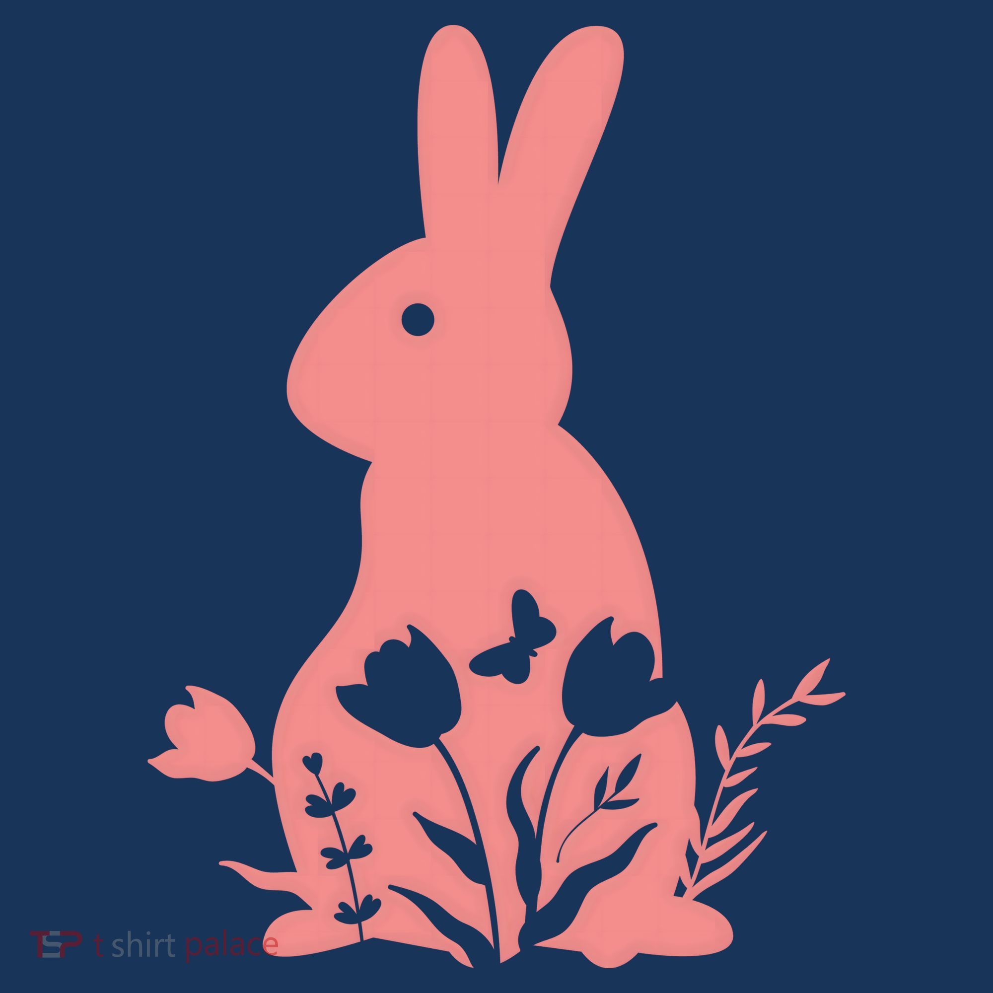 Floral Spring Easter Bunny Coaster