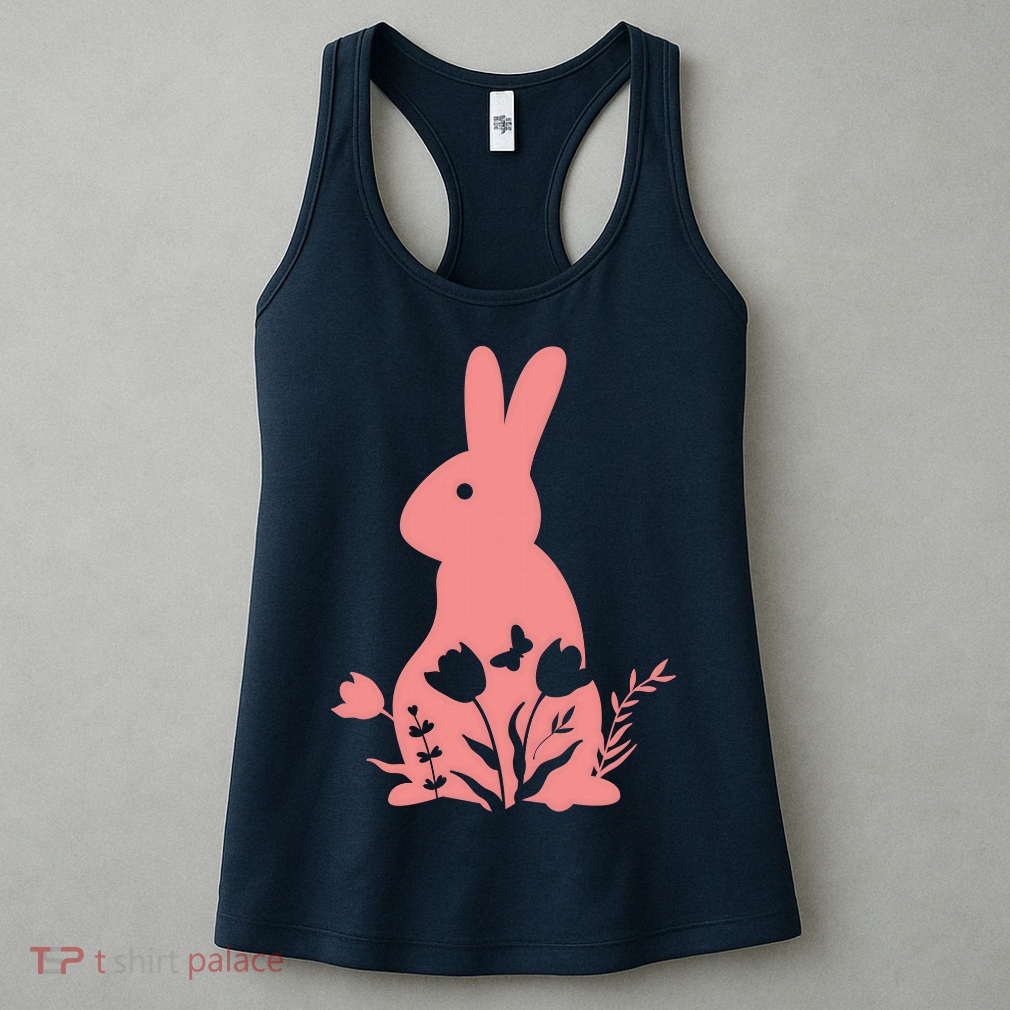 Floral Spring Easter Bunny Women's Tank Top