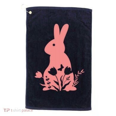 Floral Spring Easter Bunny Golf Towel
