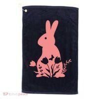 Floral Spring Easter Bunny Golf Towel thumb 0
