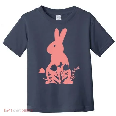 Floral Spring Easter Bunny Toddler T-Shirt