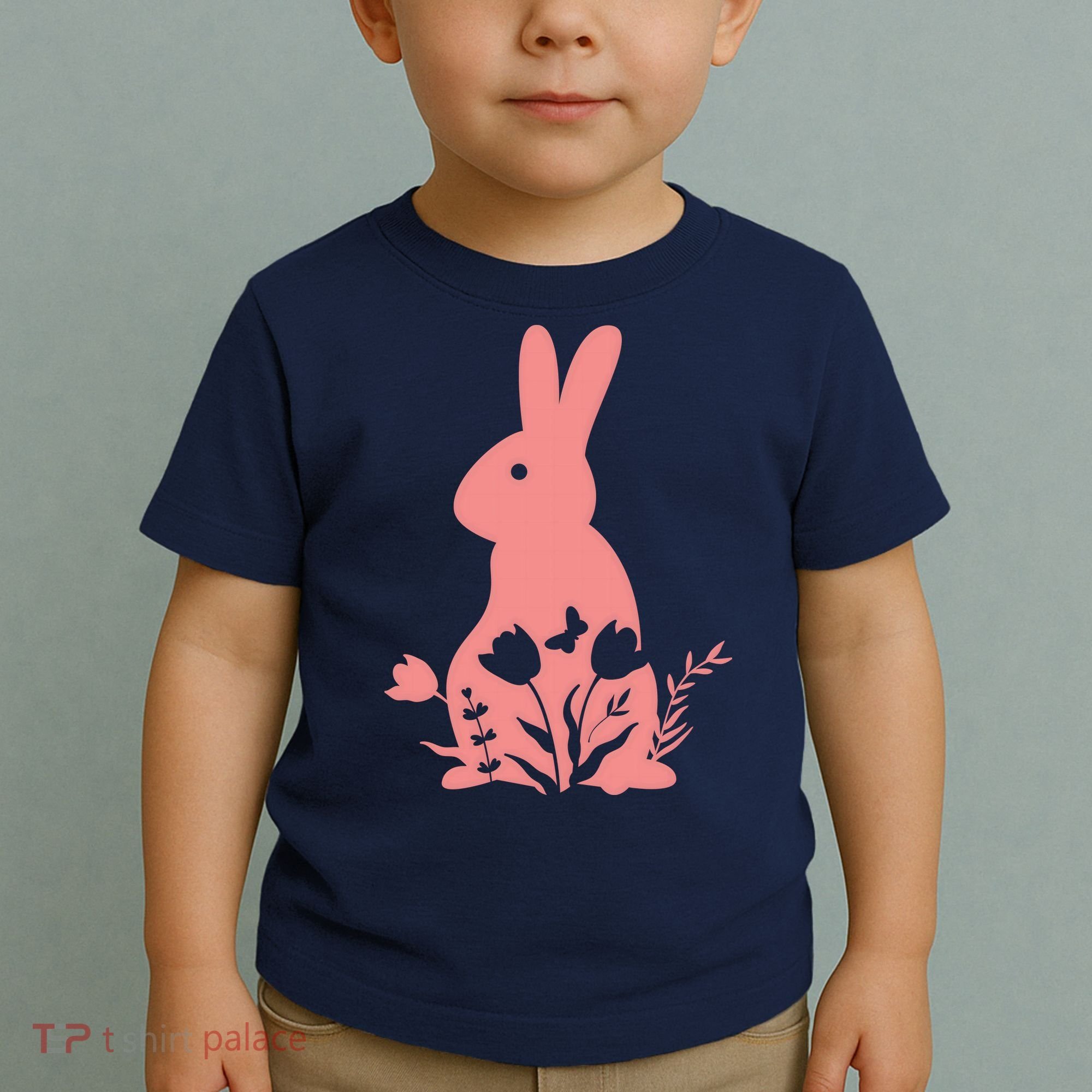 Floral Spring Easter Bunny Toddler T-Shirt