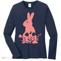 Floral Spring Easter Bunny Women's Long Sleeve Shirt thumb 0