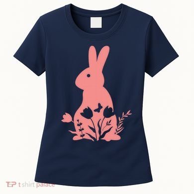 Floral Spring Easter Bunny Women's T-Shirt