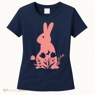 Floral Spring Easter Bunny Women's T-Shirt