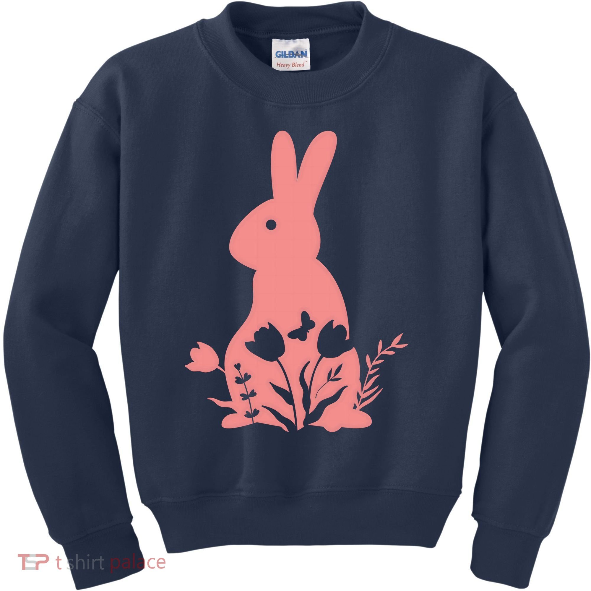 Floral Spring Easter Bunny Kids Sweatshirt