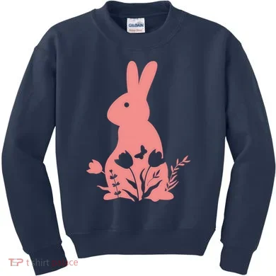 Floral Spring Easter Bunny Kids Sweatshirt