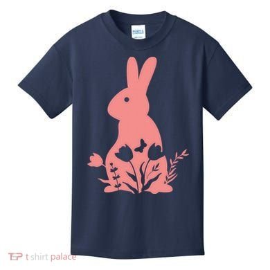 Floral Spring Easter Bunny Kids T-Shirt