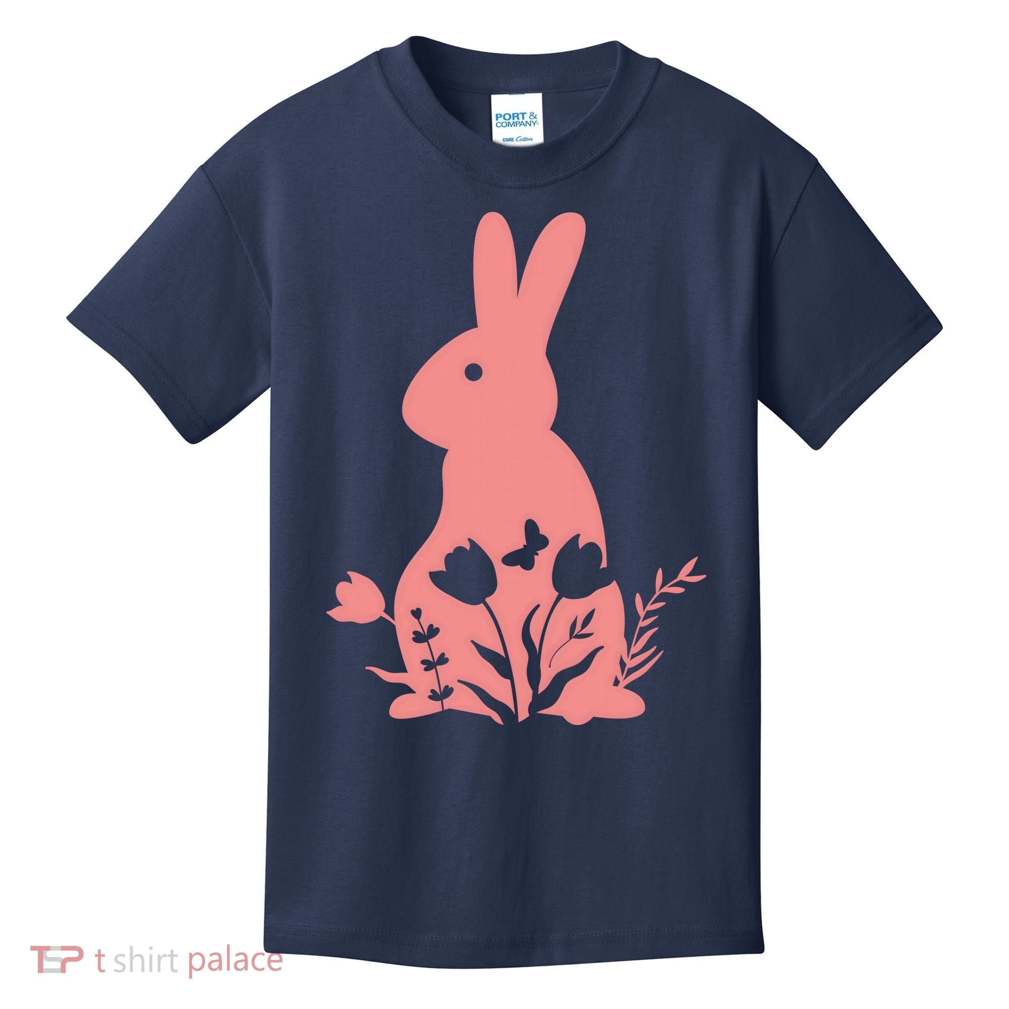 Floral Spring Easter Bunny Kids T-Shirt