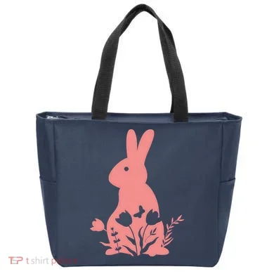 Floral Spring Easter Bunny Tote Bag