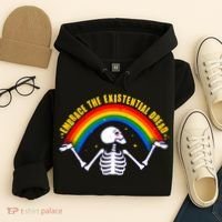 Funny Skeleton Embrace The Existential Dread Hoodie thumb 4